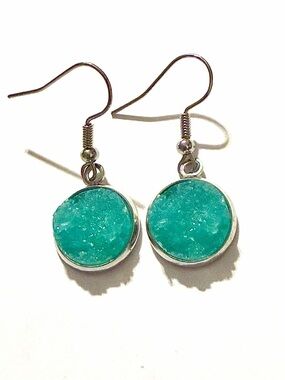 Turquoise Druzy Dangle Earrings
